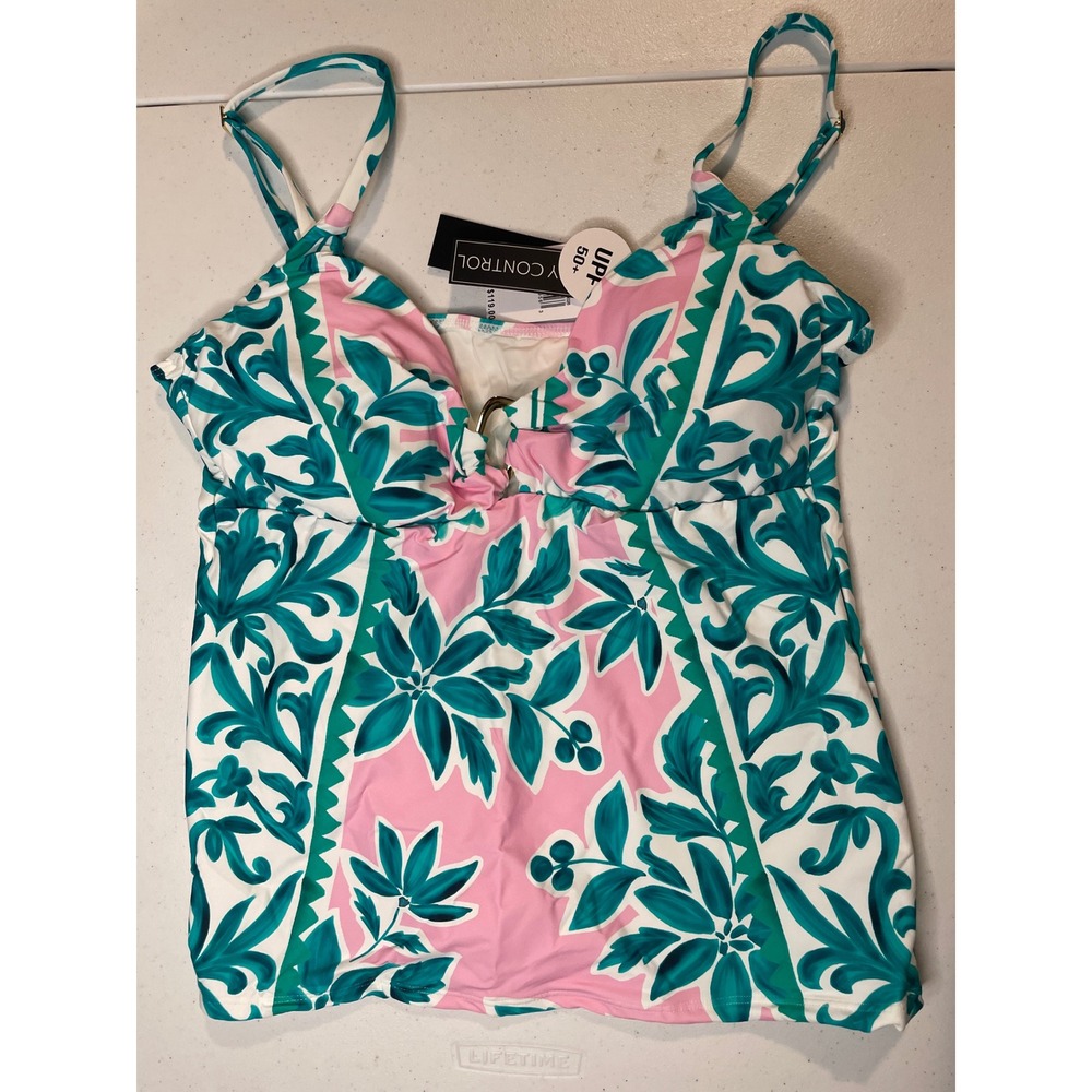 La Blanca Womens Over The Shoulder Tankini Swimsuit Top, 16